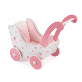 Holz-Puppenwagen Stars pink