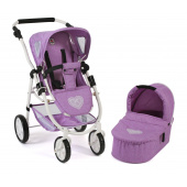 Kombi-Puppenwagen 2 in 1 EMOTION Melange Flieder