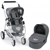 Kombi-Puppenwagen 2 in 1 EMOTION Jeans grey