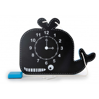 Lernuhr und Tafel Wal