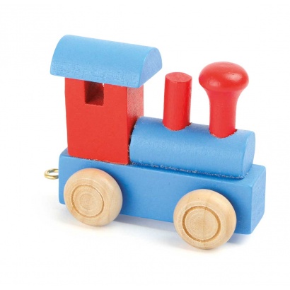 Buchstabenzug Lokomotive rot & blau
