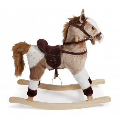Schaukelpferd braun mit weißen Flecken