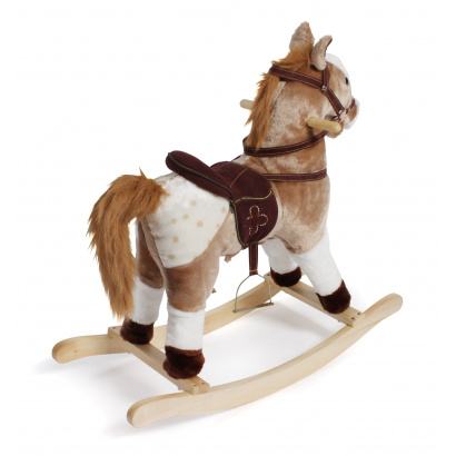 Schaukelpferd braun mit weißen Flecken