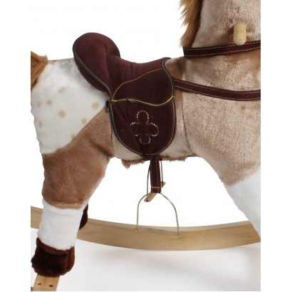 Schaukelpferd braun mit weißen Flecken