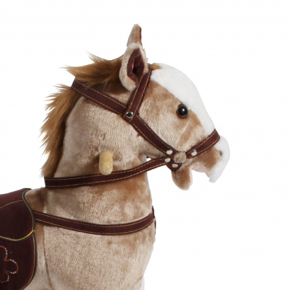 Schaukelpferd braun mit weißen Flecken