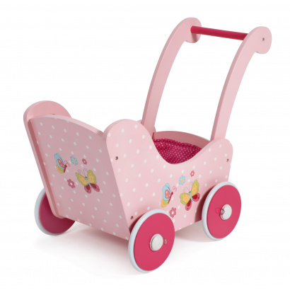 Holz-Puppenwagen Papilio pink