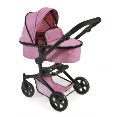 Kombi-Puppenwagen Mika Jeans pink