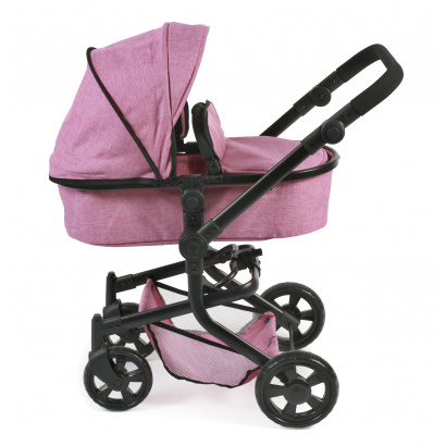 Kombi-Puppenwagen Mika Jeans pink