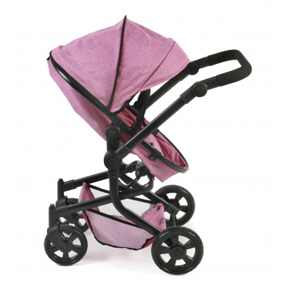 Kombi-Puppenwagen Mika Jeans pink