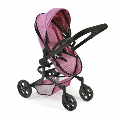 Kombi-Puppenwagen Mika Jeans pink
