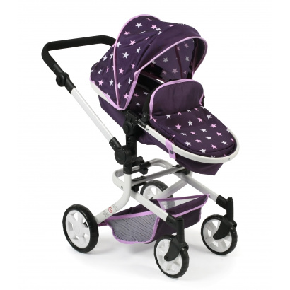Kombi-Puppenwagen Mika Stars lila