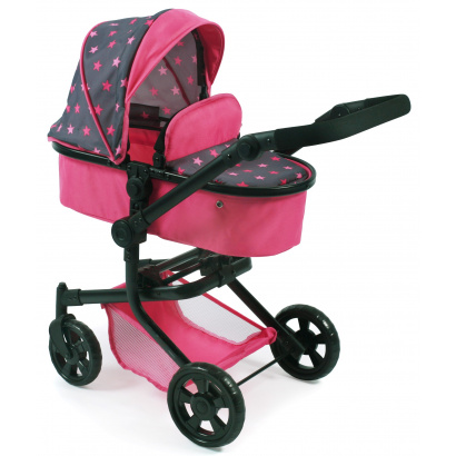 Kombi-Puppenwagen Mika Sternchen pink