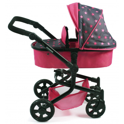 Kombi-Puppenwagen Mika Sternchen pink