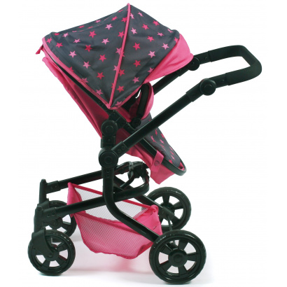 Kombi-Puppenwagen Mika Sternchen pink