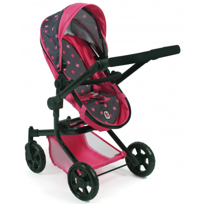 Kombi-Puppenwagen Mika Sternchen pink