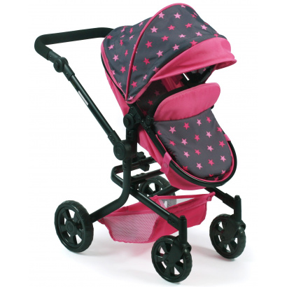 Kombi-Puppenwagen Mika Sternchen pink