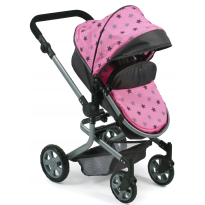 Kombi-Puppenwagen Mika Sternchen grau