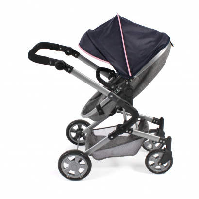 3-in-1 Kombi-Puppenwagen Lia Melange grau-navy