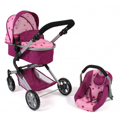 3-in-1 Kombi-Puppenwagen Lia Stars Brombeere