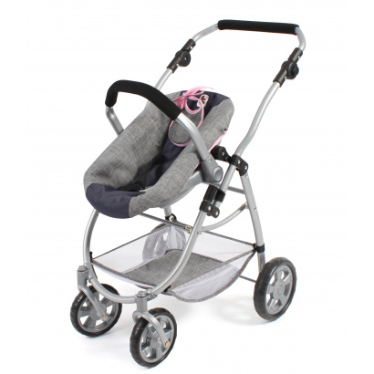 Kombi-Puppenwagen 3 in 1 EMOTION ALL IN Melange grau-navy