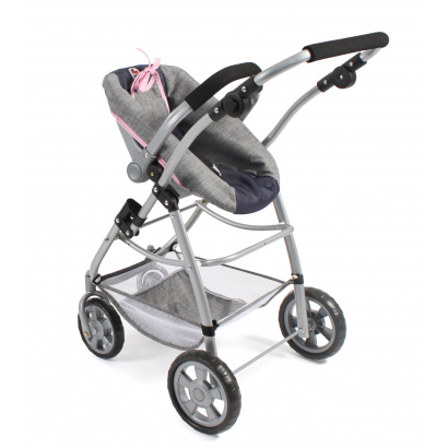 Kombi-Puppenwagen 3 in 1 EMOTION ALL IN Melange grau-navy