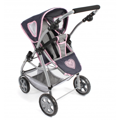 Kombi-Puppenwagen 3 in 1 EMOTION ALL IN Melange grau-navy