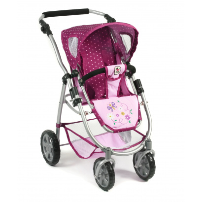 Kombi-Puppenwagen 3 in 1 EMOTION ALL IN Dots Brombeere