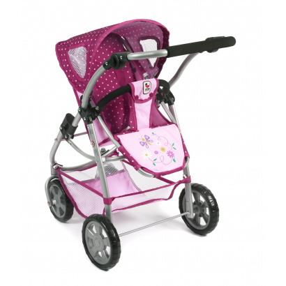 Kombi-Puppenwagen 3 in 1 EMOTION ALL IN Dots Brombeere