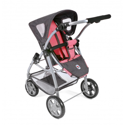 Kombi-Puppenwagen 3 in 1 EMOTION ALL IN Melange anthrazit-pink