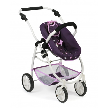 Kombi-Puppenwagen 3 in 1 EMOTION ALL IN Stars lila