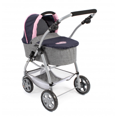 Kombi-Puppenwagen 2 in 1 EMOTION Melange grau-navy