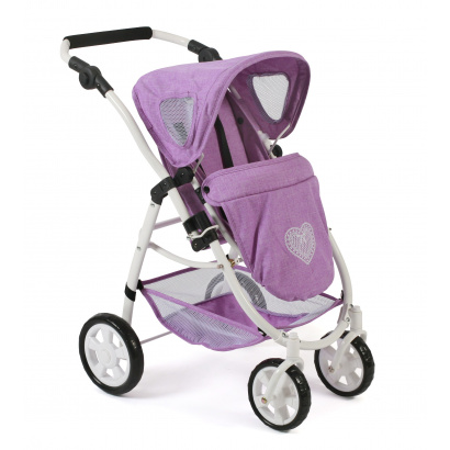 Kombi-Puppenwagen 2 in 1 EMOTION Melange Flieder