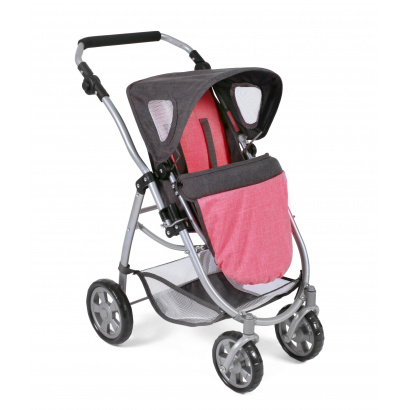 Kombi-Puppenwagen 2 in 1 EMOTION Melange anthrazit-pink