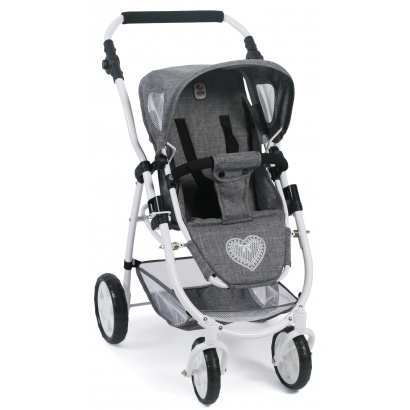 Kombi-Puppenwagen 2 in 1 EMOTION Jeans grey