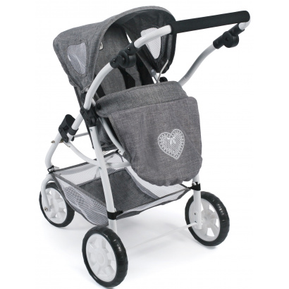 Kombi-Puppenwagen 2 in 1 EMOTION Jeans grey