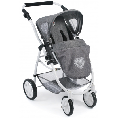 Kombi-Puppenwagen 2 in 1 EMOTION Jeans grey