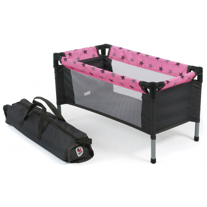 Puppen-Reisebett Sternchen grau