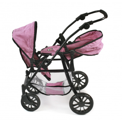 Tandem-Buggy Twinny Jeans pink
