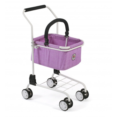 Supermarkt-Einkaufswagen mit Tragekorb Melange Flieder
