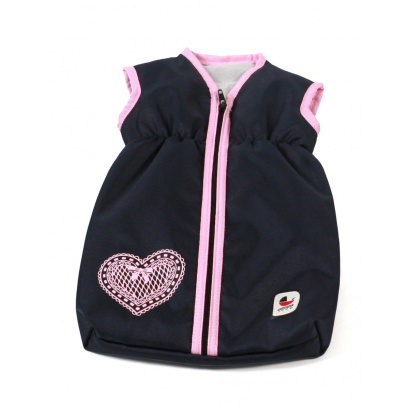 Puppen-Schlafsack Melange grau-navy