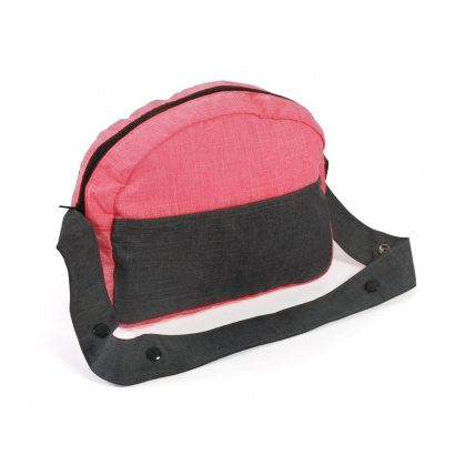 Puppen-Wickeltasche Melange anthrazit-pink