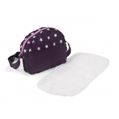 Puppen-Wickeltasche Stars lila