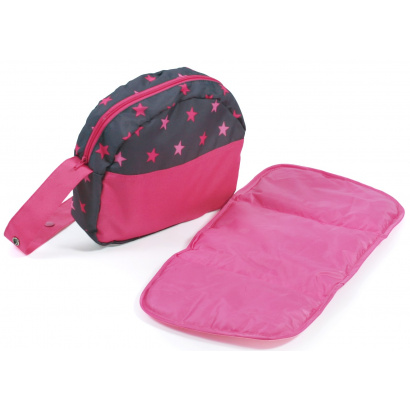 Puppen-Wickeltasche Sternchen pink