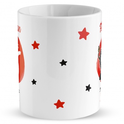 Tasse mit Sternzeichen »Stier«, mit Namen und Geburtsdatum, weiß